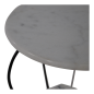 Preview: Beistelltisch Marmor Ø41 cm mit gusseisernen Beinen schwarz/weiss