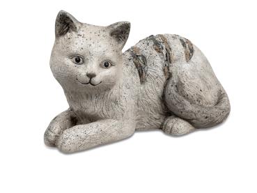 Katze liegend 37 cm aus wetterfestem Magnesia Formano
