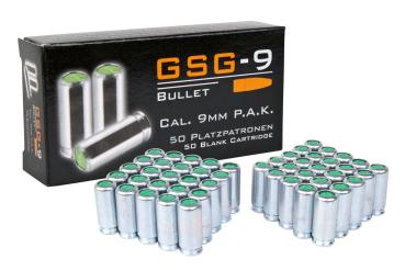 GSG Platzpatronen 9 mm P.A.K.- 50 Stück verzinkt