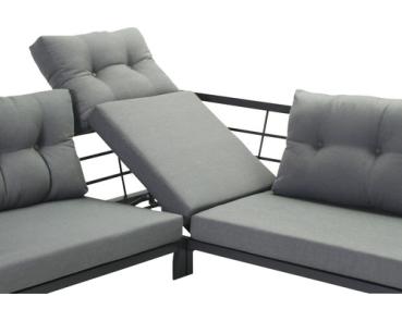 Loungeset Elba Aluminium 5-Sitzer 3-teilig anthrazit matt