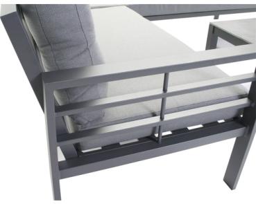 Loungeset Elba Aluminium 5-Sitzer 3-teilig anthrazit matt