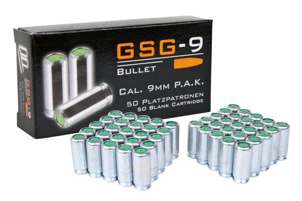 GSG Platzpatronen 9 mm P.A.K.- 50 Stück verzinkt