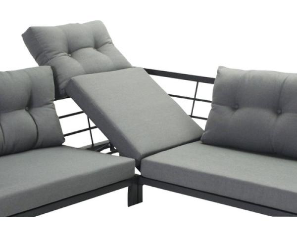 Loungeset Elba Aluminium 5-Sitzer 3-teilig anthrazit matt