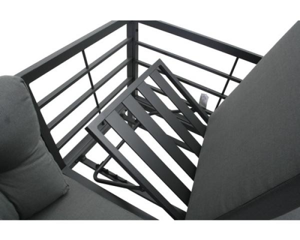 Loungeset Elba Aluminium 5-Sitzer 3-teilig anthrazit matt