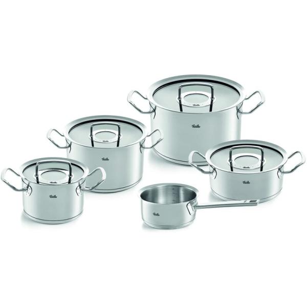 Fissler Original-Profi Collection® 5-teiliges Topfset mit Stielkasserolle Glasdeckel