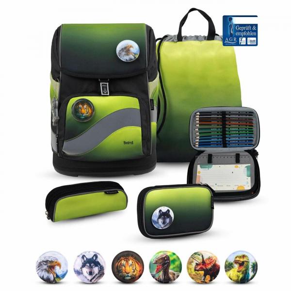 Ranzen Set 5tlg Black Green Compact Premium Belmil